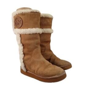 Michael Kors Shoes Womens 6 Boots Fashion Winter Warm Leather Sheep Fur Pull On
